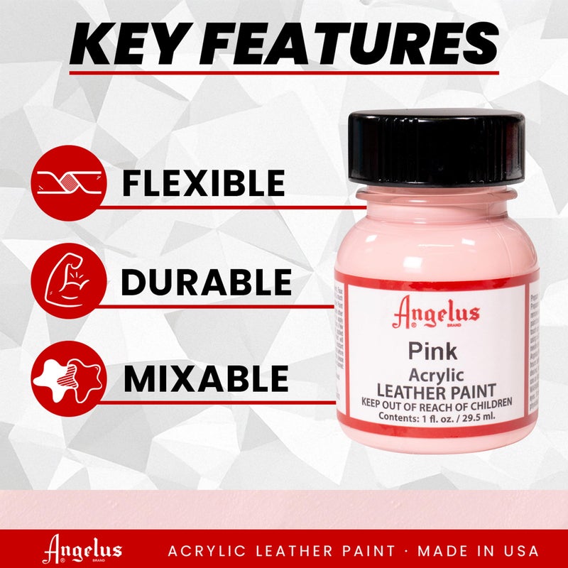 Angelus Acrylic Leather Paint, 1 Fl Oz (Pack of 1), Pink - Image 2